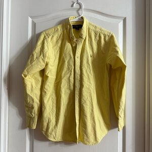 Ralph Lauren Big Boys Yellow Embroidered Button Up Sz 16. F-33
